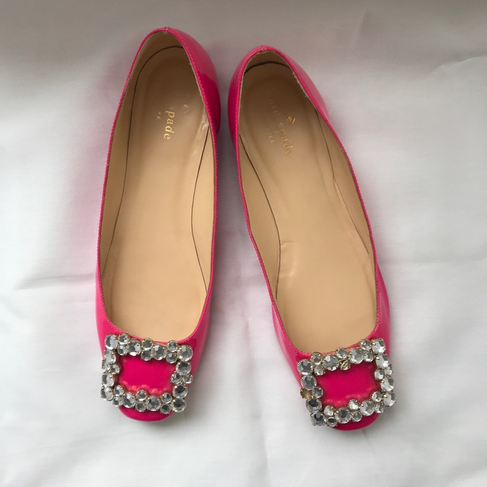 Kate Spade Pink Rhinestone Flats